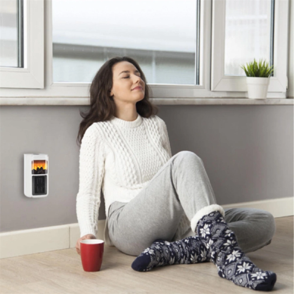 Elektromos fűtőtest, 400W, kerámia, hordozható, ventilátoros, termosztát, lángeffekt, HOME FKH 401 / RENDELÉSRE