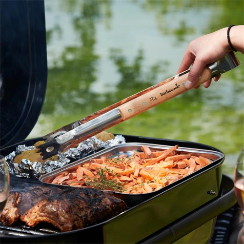 Fogó, grillezéshez, 40 cm, rozsdamentes acél, gumifa nyél, 100% FSC, BARBECOOK BC-ACC-7069 