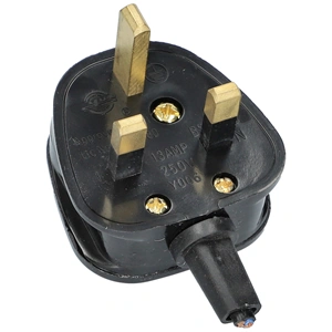 Földelt dugvilla 13A  (fekete) ( ANGOL )  