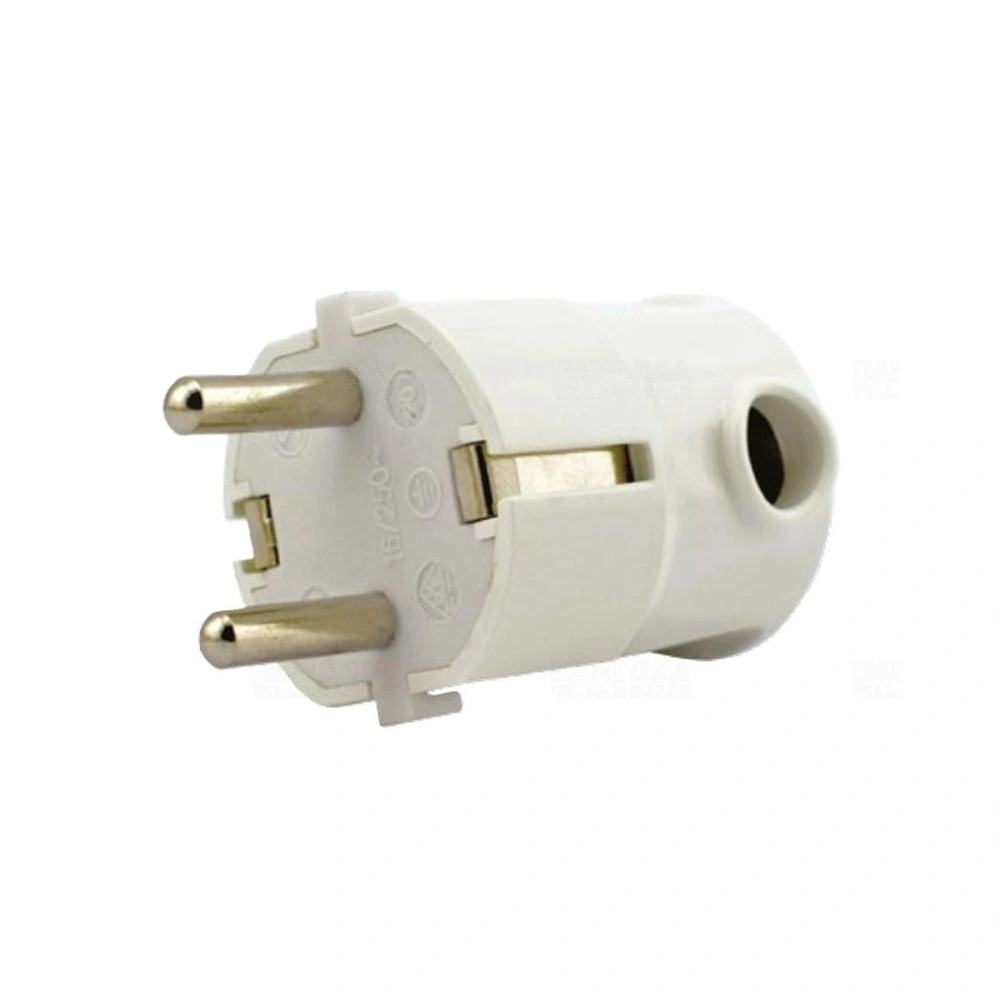 Földelt lengő dugvilla alsó kábelvezetéssel,  IP20, 16A, fehér