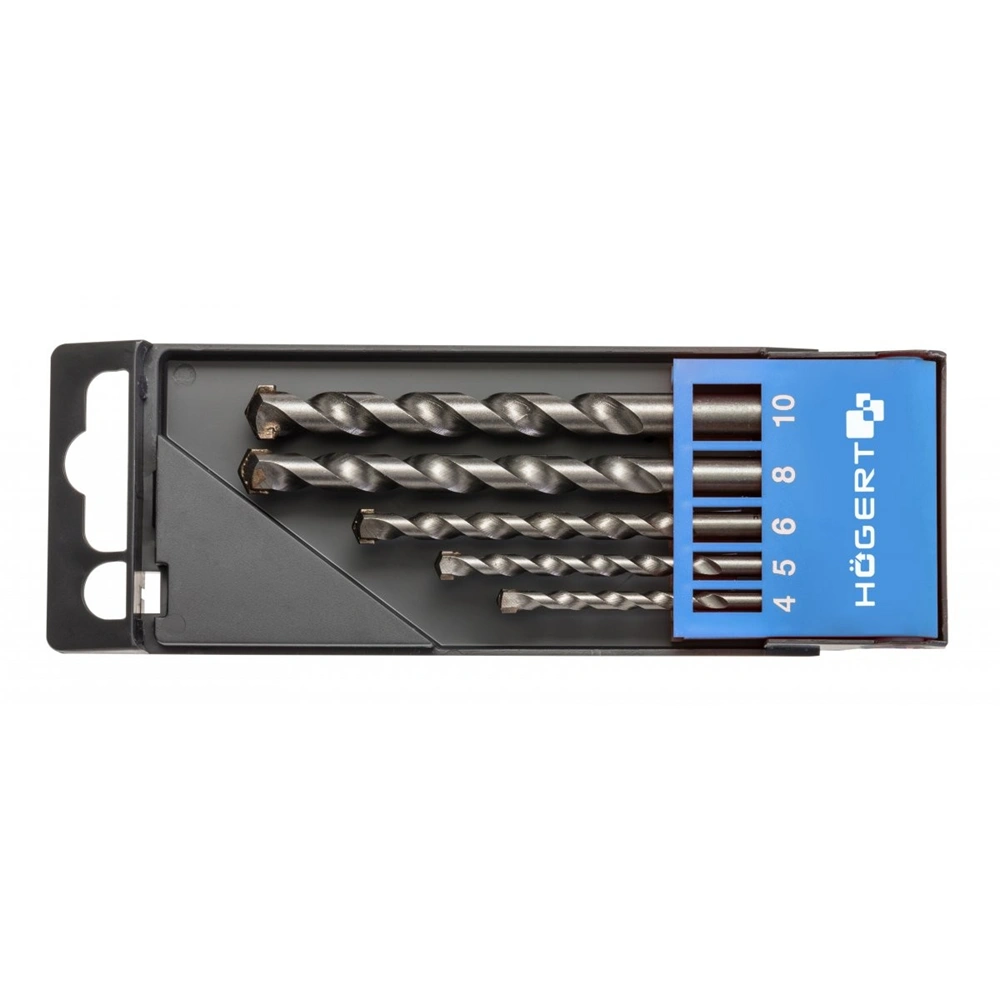 Fúrószár készlet, beton, tégla, kőzet (4/5/6/8/10 mm), 5 részes, HÖGERT HT6D378