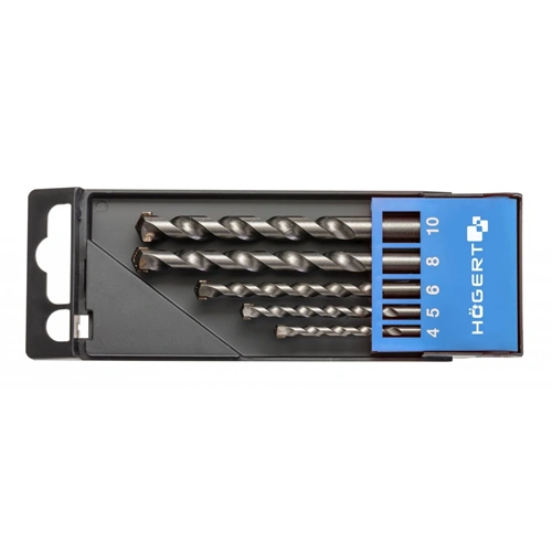 Fúrószár készlet, beton, tégla, kőzet (4/5/6/8/10 mm), 5 részes, HÖGERT HT6D378