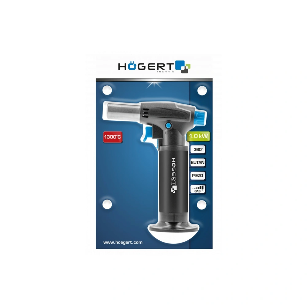 Gázégő, tölthető, 15ml, piezo, 1 kW, HÖGERT HT2C509