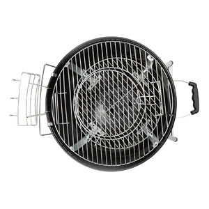 Gömbgrill, faszén, faszénbrikett, nyitható fedél, krómozott acél rostély, galvanizált acél széntartó, HOME GR03