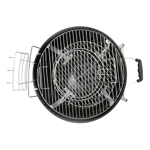 Gömbgrill, faszén, faszénbrikett, nyitható fedél, krómozott acél rostély, galvanizált acél széntartó, HOME GR03