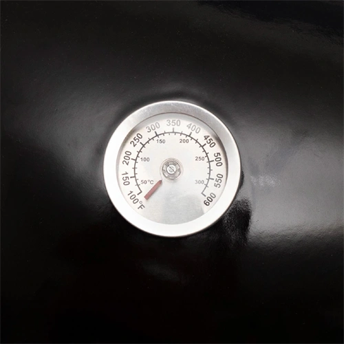 Gömbgrill, faszén, faszénbrikett, nyitható fedél, krómozott acél rostély, galvanizált acél széntartó, HOME GR03