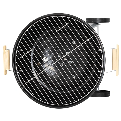 Gömbgrill, faszén, faszénbrikett, nyitható fedél, krómozott acél rostély, rozsdamentes hamugyűjtő tálca, HOME GR02