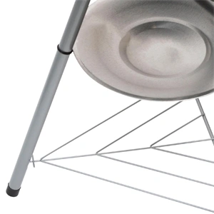 Gömbgrill, faszén, faszénbrikett, nyitható fedél, krómozott acél rostély, rozsdamentes hamugyűjtő tálca, HOME GR02