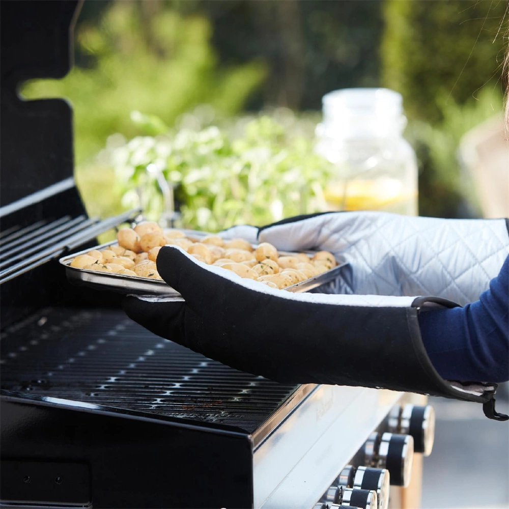 Grillkesztyű, 40 cm, pamut és alumínium, fekete BARBECOOK BC-ACC-7099 