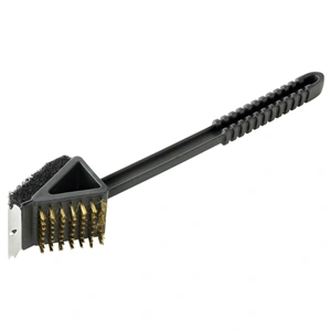 Grillrács tisztító kefe, nyeles, 3az1-ben, fekete, BARBECOOK BC-ACC-7065