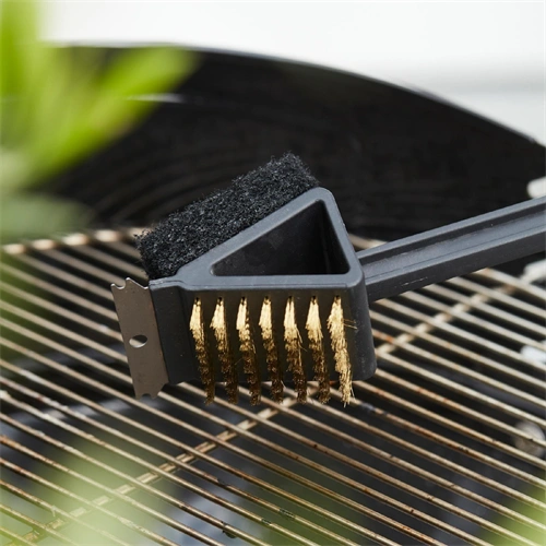 Grillrács tisztító kefe, nyeles, 3az1-ben, fekete, BARBECOOK BC-ACC-7065