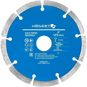 Gyémánt vágótárcsa 125 mm szegmentált, HÖGERT HT6D751