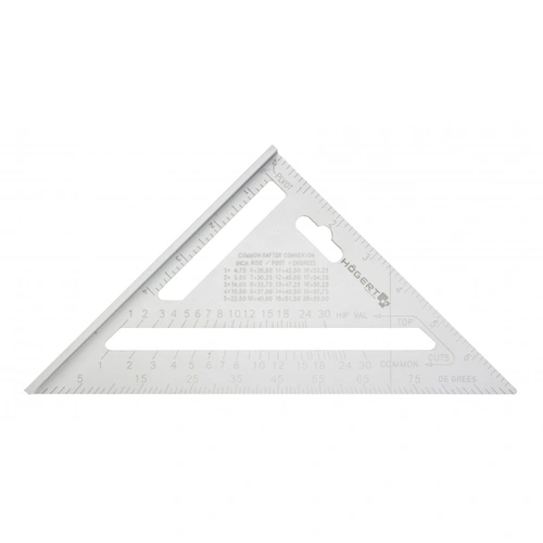 Háromszög vonalzó, alumínium, 185 mm, HÖGERT HT4M216