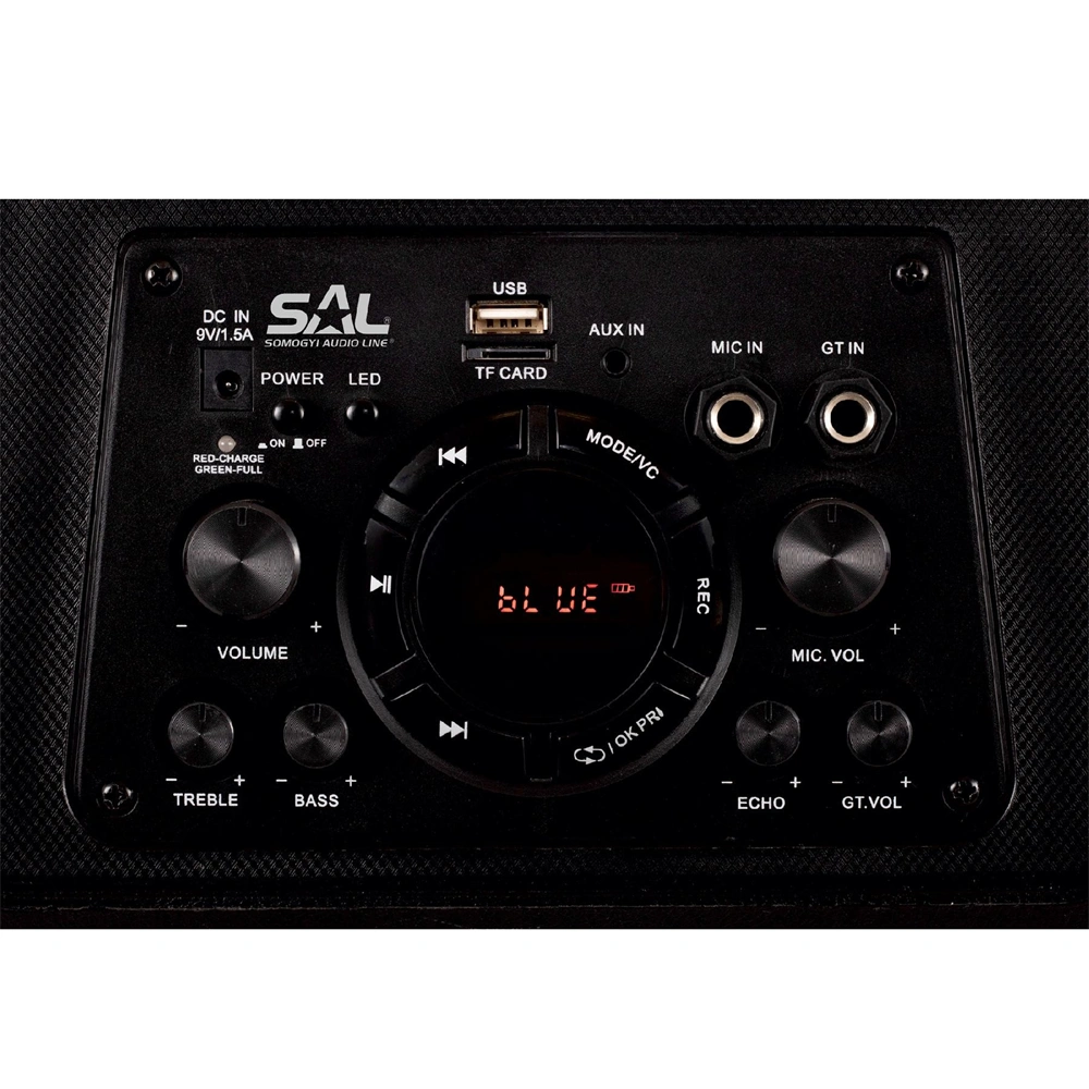 Hordozható party hangdoboz beépített akkumulátorral és LED fénnyel, bluetooth, KARAOKE, 80W, SAL PAR 219BT / RENDELÉSRE