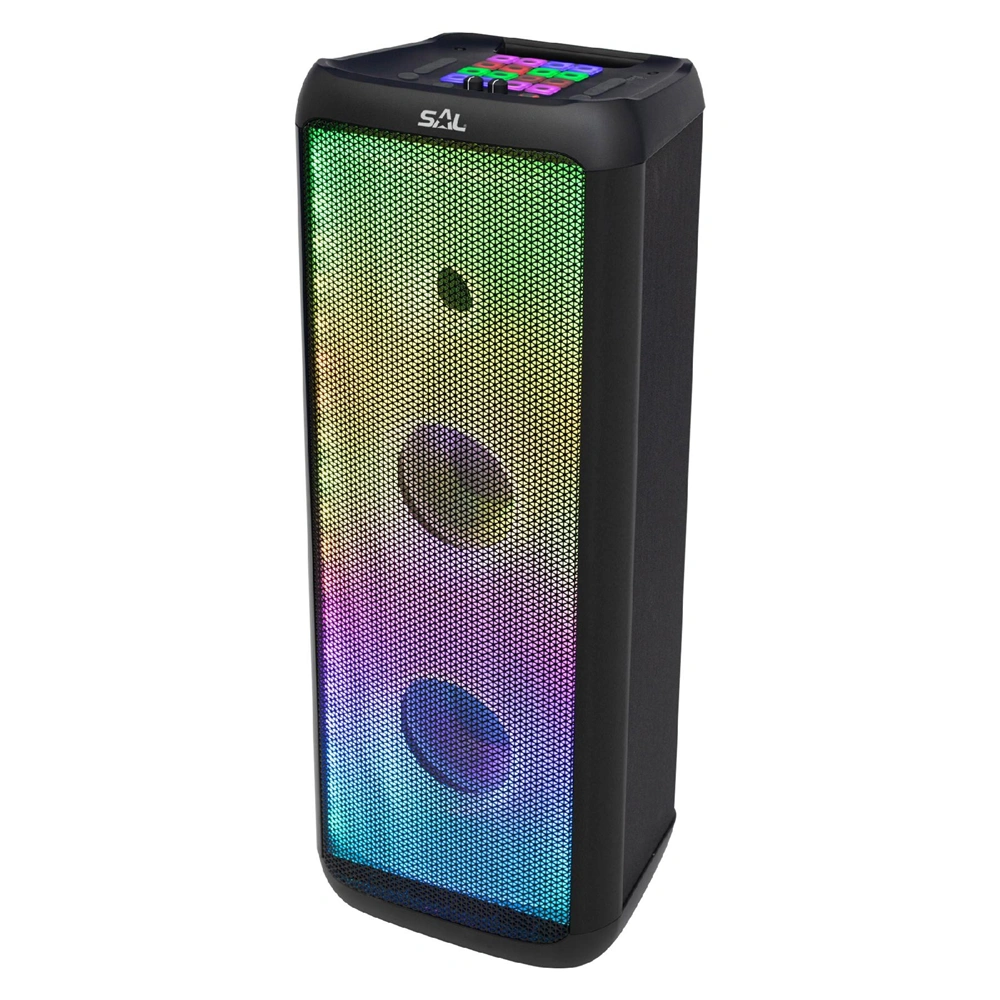 Hordozható party hangdoboz, beépített akkuval és LED fénnyel, bluetooth, KARAOKE, 120W,  SAL PAR 221DJ / RENDELÉSRE