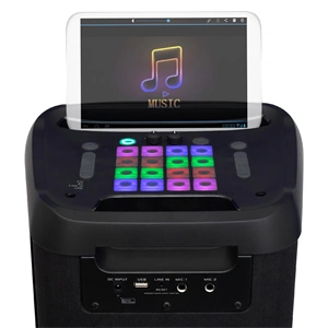 Hordozható party hangdoboz, beépített akkuval és LED fénnyel, bluetooth, KARAOKE, 120W,  SAL PAR 221DJ / RENDELÉSRE