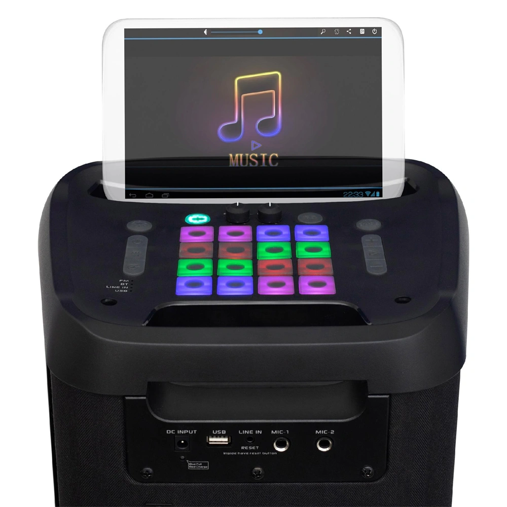 Hordozható party hangdoboz, beépített akkuval és LED fénnyel, bluetooth, KARAOKE, 120W,  SAL PAR 221DJ / RENDELÉSRE