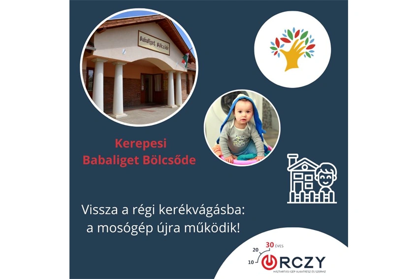 Kerepesi Babaliget Bölcsőde mosógépének alkatrész cseréje