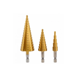 Lépcsős fúrókészlet fémhez 3db-os, 4-32 mm, Titán bevonat, HÖGERT HT6D325