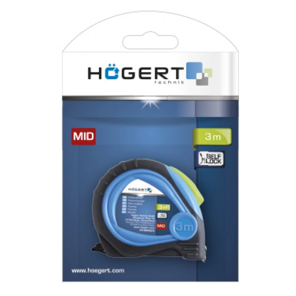 Mérőszalag, mágneses, záras, nylon bevonat, MID tanúsítvány, 3 m x 16  mm, HÖGERT HT4M423
