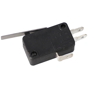 Mikrokapcsoló 3 lábú 4,7mm 16A, nyomókapcsolóval