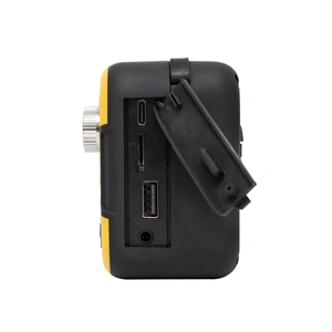 Multifunkciós napelemes rádió, USB, Bluetooth, MP3, beépített akku, reflektor, olvasólámpa, SOS riasztó, telefontöltő