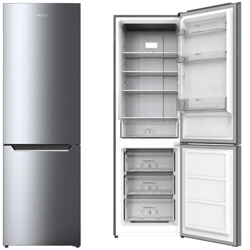 NO FROST Kombinált hűtőszekrény, inox, 293 liter Tesla RC3200FHXE / RENDELÉSRE