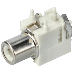 Nyákba szerelhető RCA aljzat (fehér) 90°-os / RENDELÉSRE