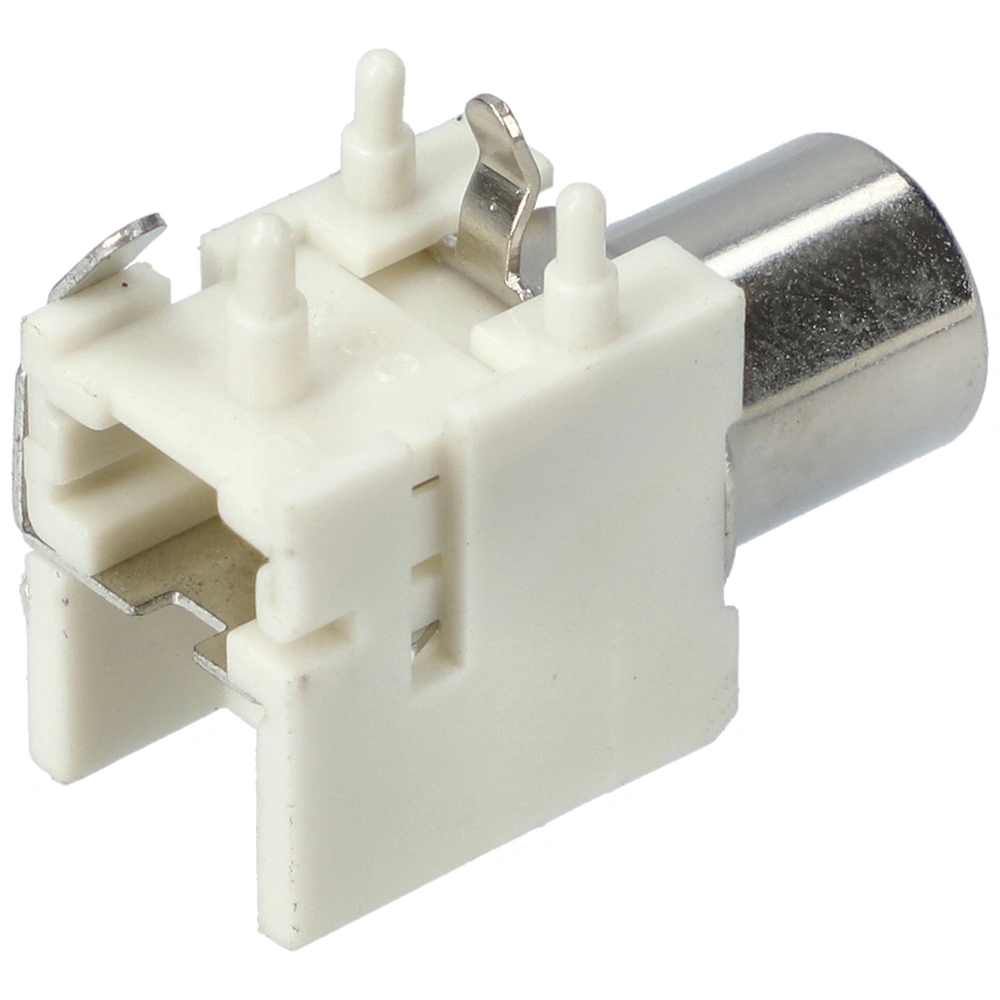 Nyákba szerelhető RCA aljzat (fehér) 90°-os / RENDELÉSRE