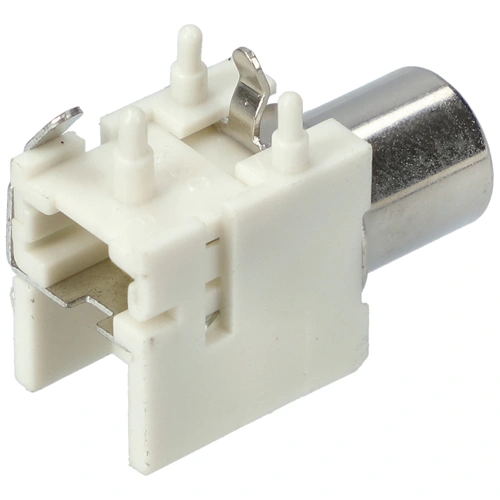 Nyákba szerelhető RCA aljzat (fehér) 90°-os / RENDELÉSRE