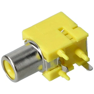 Nyákba szerelhető RCA aljzat (sárga) 90°-os / RENDELÉSRE