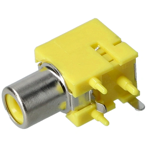 Nyákba szerelhető RCA aljzat (sárga) 90°-os / RENDELÉSRE