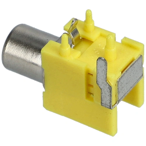 Nyákba szerelhető RCA aljzat (sárga) 90°-os / RENDELÉSRE