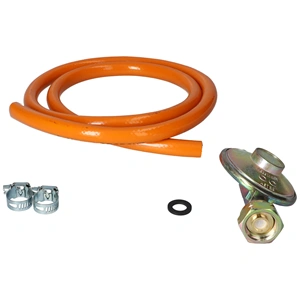 Nyomáscsökkentő / reduktor tűzhely PB palackra állításához,  80 cm tömlővel+bilincs