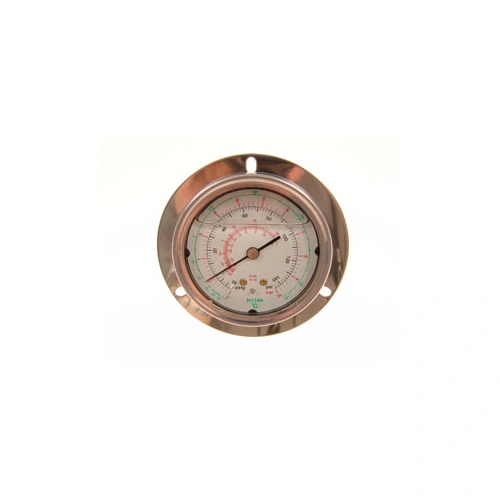 Nyomásmérő,kisnyomású (10bar max.olajtöltésű hátsó csatlakozású) 1/4 Coll SAE R134a,R12/RENDELÉSRE