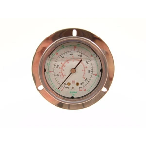 Nyomásmérő,nagynyomású (30bar max.olajtöltésű hátsó csatlakozású) 1/4 coll SAE R134a,R12/RENDELÉSRE