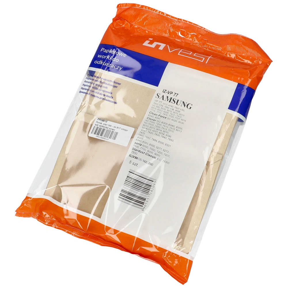 Porzsák, papír 5db-os W17 (utángyártott) SAMSUNG porszívó