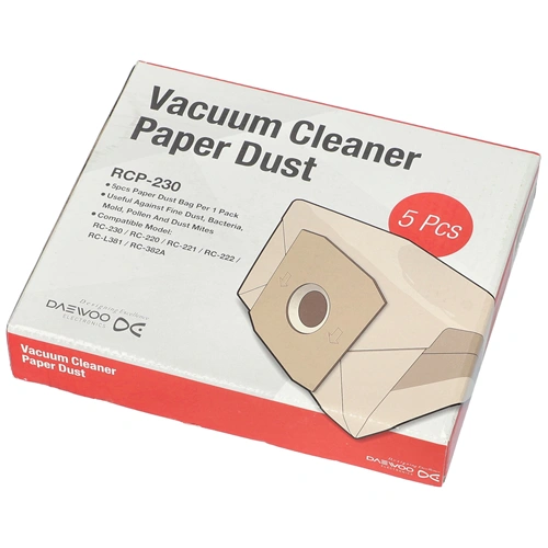 Porzsák, papír 5db-os Y17 (univerzális) DAEWOO porszívó pl: RC805, 300, 350 RCP230