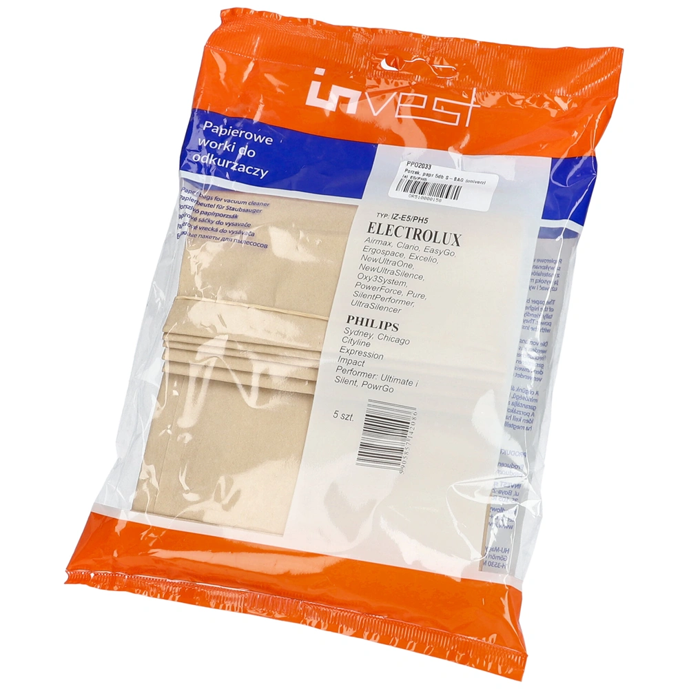 Porzsák, papír 5db S-BAG (univerzális) E5/PH5