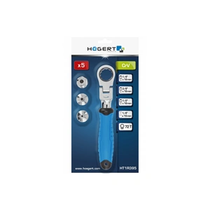 Racsnis, csuklós hajtószár 1/4", 3/8", 1/2" fejjel, 25 év garancia, HÖGERT HT1R395