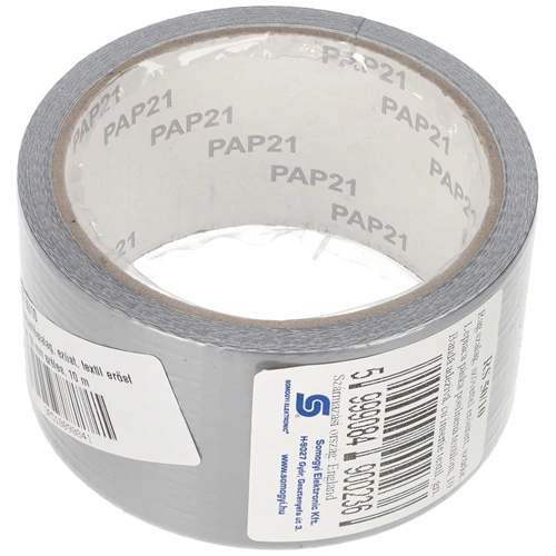 Ragasztószalag, ezüst, textil erőstés, 50 mm széles, 10 m