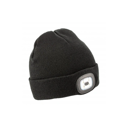 Sapka LED világítással, USB töltés, 150 lm, téli, fekete , HÖGERT HT5K486
