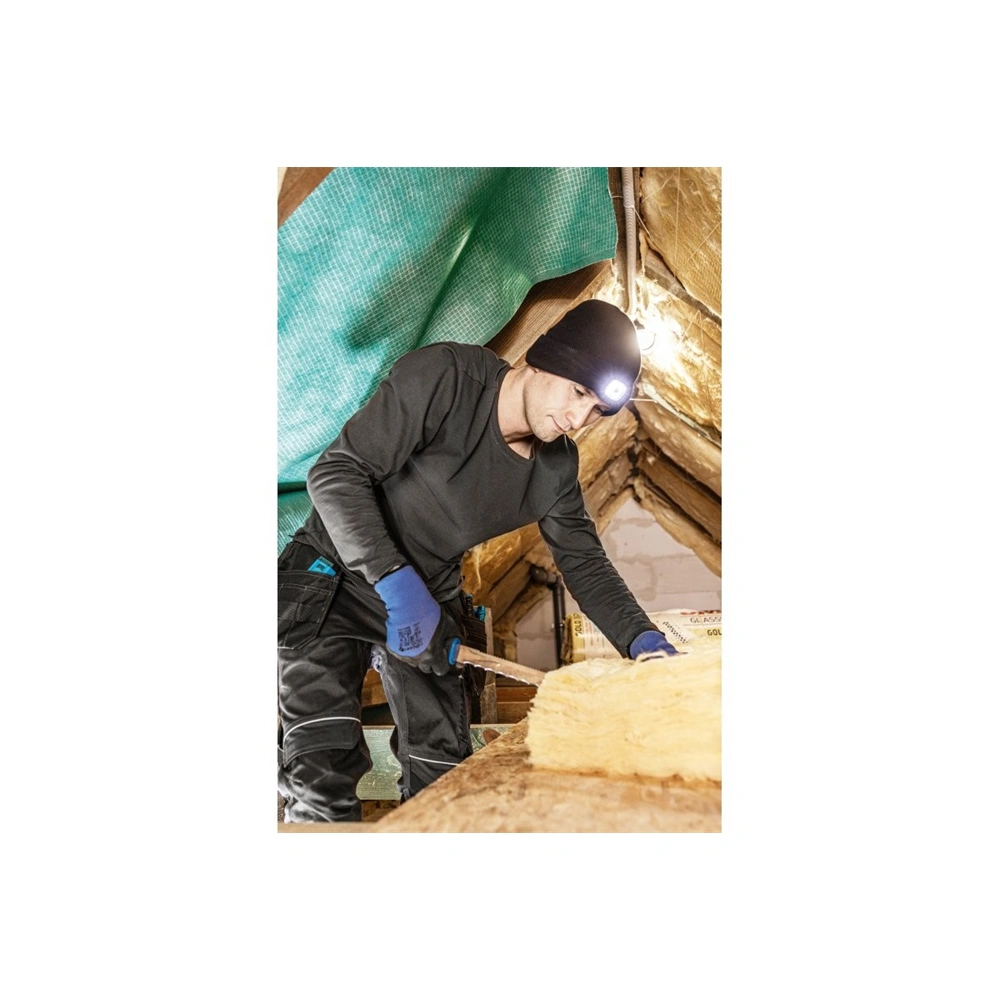 Sapka LED világítással, USB töltés, 150 lm, téli, fekete , HÖGERT HT5K486