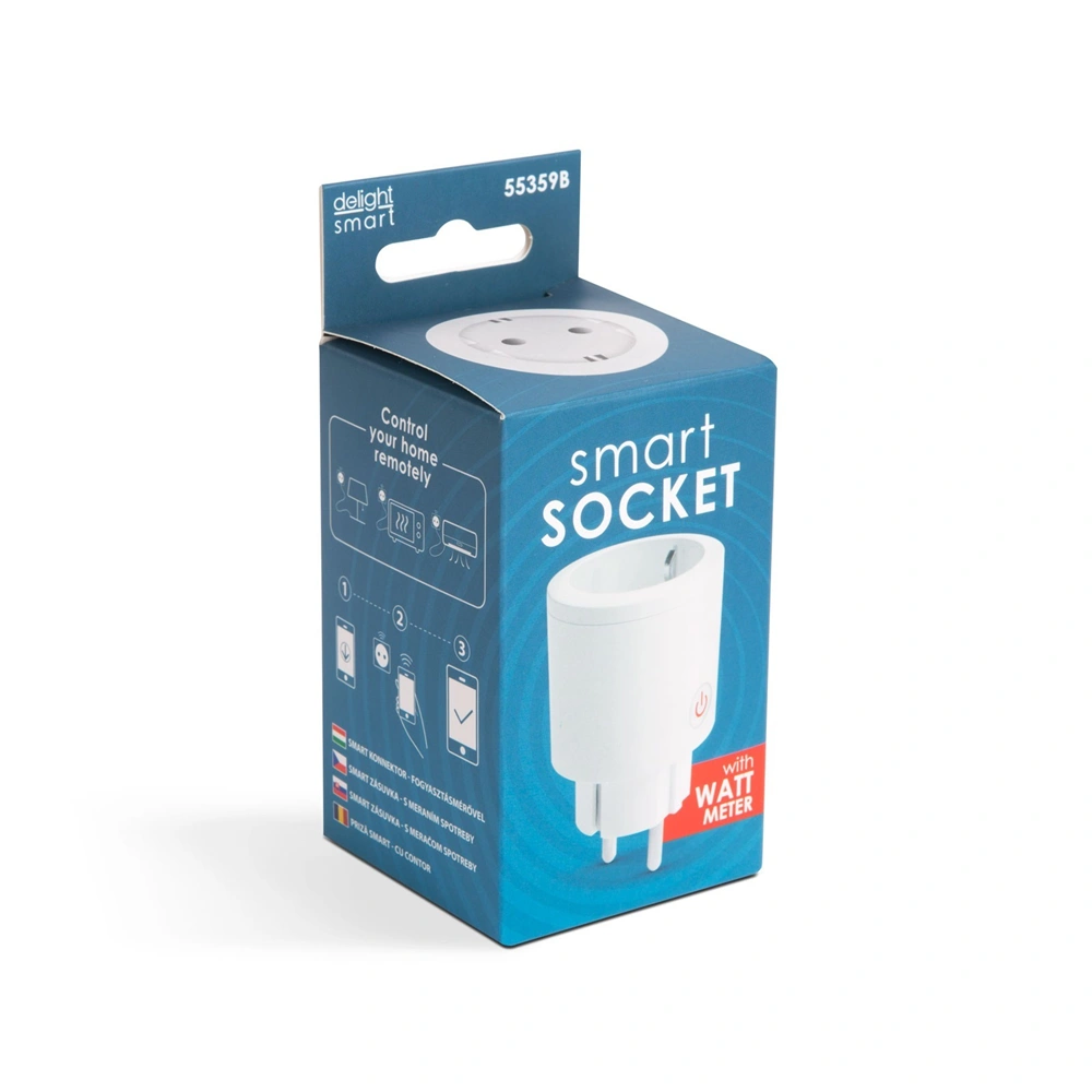 Smart konnektor fogyasztásmérővel, beltéri - Amazon Alexa, Google Home, Siri, IFTTT kompatibilitás