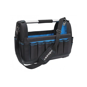 Szerszámostáska, erősített anyag, nyitott, 12 külső szeb, belső horog, 49 x 25 x 35 cm, HÖGERT HT7G211