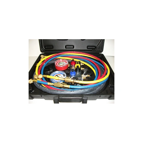 Szervizcsaptelep tömlővel R410,R404A,R507,R22  3x180 cm  MASTERCOOL / RENDELÉSRE