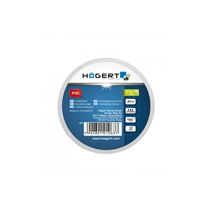Szigetelőszalag, fehér, 20m, 19 mm, HÖGERT HT1P285