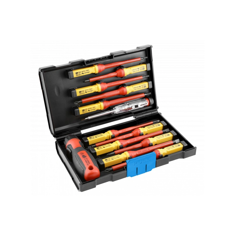 Szigetelt csavarhúzó készlet, mágneses, 1000V, 13 részes, HÖGERT HT1S997