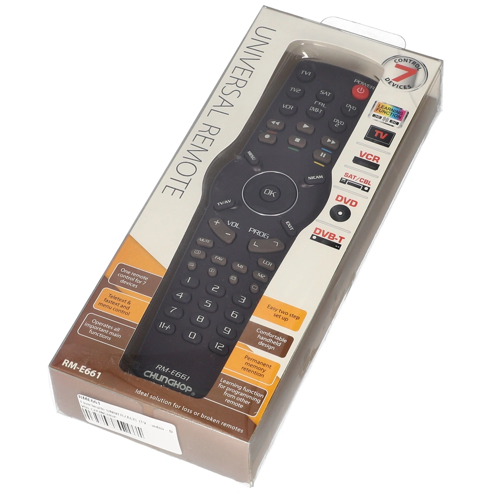 Távirányító UNIVERZÁLIS (TV-videó-DVD) CHUNGHOP