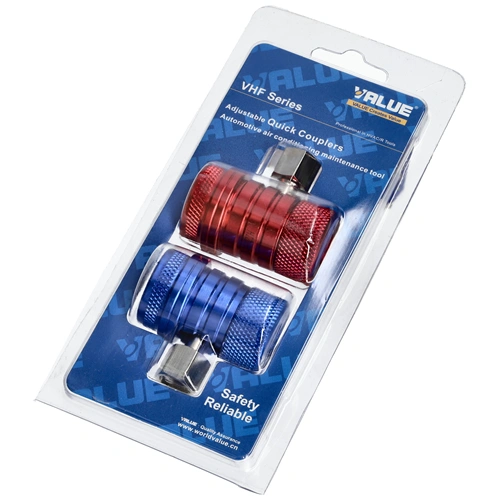 Töltő csatlakozó pár autóklíma R1234yf HP(piros) és LP (kék), biztonsági záras VALUE